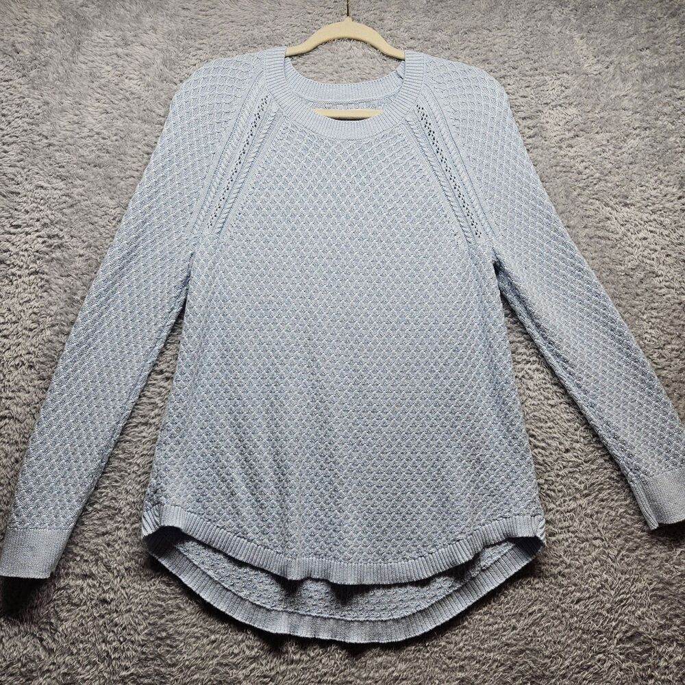 Loft Light Blue Knit Sweater Womens Size Large Pastel Casual Pull Over